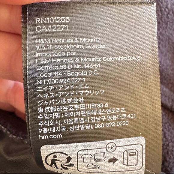 H&M black Hooded Athletic Boys Jacket SZ M #2481 - Picture 13 of 14